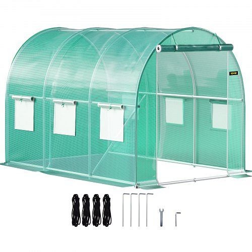 VEVOR Walk-in Tunnel Greenhouse Galvanized Frame & Waterproof Cover 10x7x7 ft, YDSDWSL1077FTKHD5V0