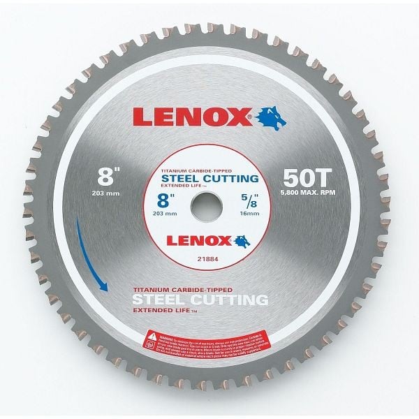 LENOX Circular Saw 8" x 50 Steel, 21884ST800050CT