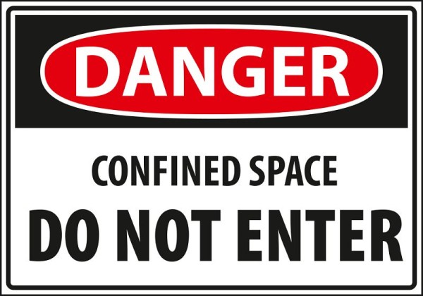 Marahrens Sign Danger - confined space do not enter, rigid plastic, Size: 10 x 7 inch, WA0012.010.21