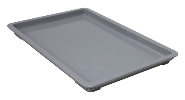 Quantum Storage Systems Pizza Dough Box Lid, 26x18"W, stackable, dishwasher safe, PP, gray, Quantity: 6 pieces, FSB-PL2618GY