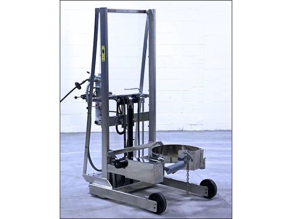 MORSE Vertical-Lift Drum Pourer, 60", AC Power Lift, Manual Tilt, Frame T304 Stainless Steel, 510SS-120