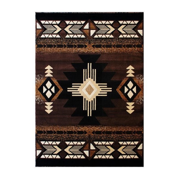 Flash Furniture Mohave Collection 5' x 7' Chocolate Traditional Southwestern Style Area Rug - Olefin Fibers with Jute Backing, ACD-RG136-57-CO-GG