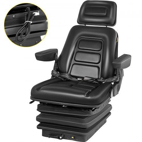VEVOR Low Profile Suspension Seat With Armrest Dozer Backhoe Tractor Skidsteer, TYXXGZY0000000001V0