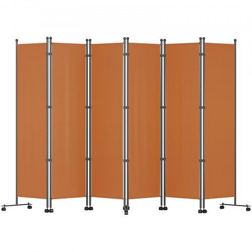 VEVOR 6 Panel Oxford Room Divider, 6 ft Tall, 121"W x 14"D x 73"H, Orange, BLP120X72INCH239SV0