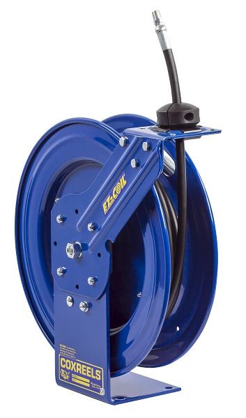 Coxreels Safety Series Spring Rewind Hose Reel for grease/hydraulic oil: 1/4" Inner Diameter, 25' hose, 5000 PSI, EZ-P Series, EZ-P-HP-125