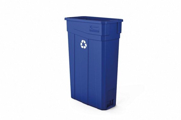 Suncast Commercial 23 Gallon Resin Slim Trash Can, Blue, TCN2030BLR