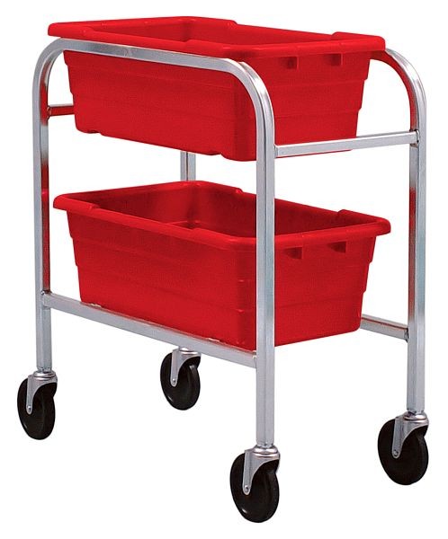Quantum Storage Systems Tub Rack, mobile, 60 lb. weight capacity per bin, end loading, holds (2) TUB2516-8 red tubs (included), TR2-2516-8RD