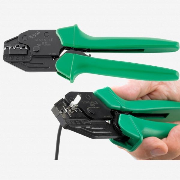 Stahlwille 6639 Crimping pliers for flat plugs and sleeves, 220 mm, ST66390220