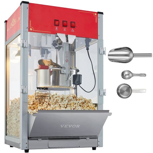 VEVOR Popcorn Popper Machine 12 Oz Countertop Popcorn Maker 1440W 80 Cups Red, TSBM12OZ1440WP6BRV1