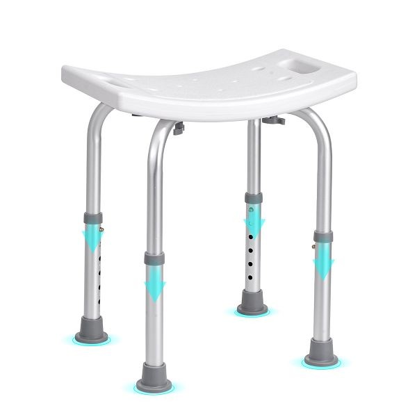 VEVOR Shower Chair Bath Stool Seat, Padded, Height Adjustable, Aluminum Alloy #6063 & PE, LYDFXFLHJPESOYK86V0