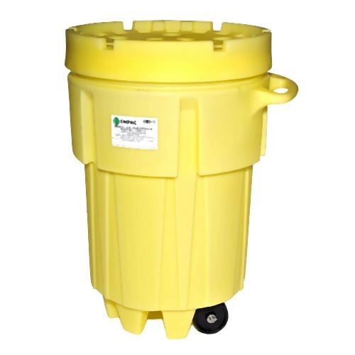 ENPAC 95 Gallon Wheeled Poly-Overpack Salvage Drum, Yellow, 1299-YE