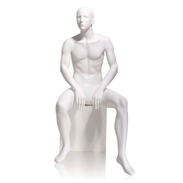 Econoco Male Mannequin, Abstract Head, Seated, GEN-5H