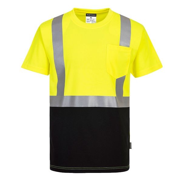 Portwest Nashville Two-Tone T-Shirt, Yellow/Black, 4XL, S358YBR4XL