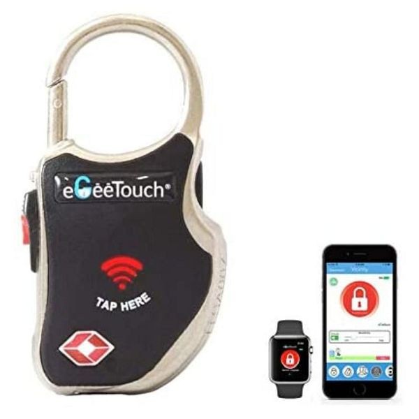 eGeeTouch 2nd Generation Smart TSA Travel Padlock (Black), 5-01000-99