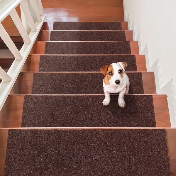 VEVOR Stair Treads, Stairs Carpet Non Slip 8" x 30", Brown, LTFHDCSTPR308OG3RV0