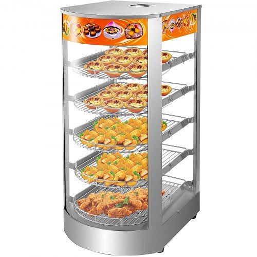 VEVOR 110V 14.2-Inch Commercial Food Warmer Display, 5-Tier 800W Electric Pizza Warmer Display 86-185°F, SPBWG14YC1P-W0001V1