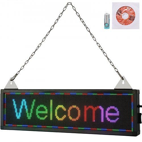 VEVOR LED Scrolling Sign LED Display Board 21 x 6 in 7 Color P4 Electronic Sign, GDBZQCMC21X6NOQTGV1