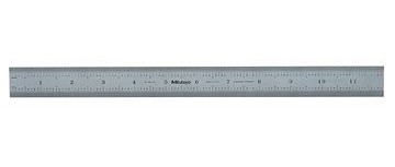 Mitutoyo Steel Rule, 12 Inx300mm, 1 In Wide, (1/50, 1/100, 1mm, 0.5mm), 182-126