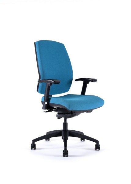 GK Chairs Standard Office Desk Height Alpha Chair, Black Soft Vinyl with Slanted Poly Arms, AL40BCS-LWP-VSL40-N27G-NR-A1PH-60U-B