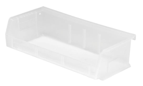 Quantum Storage Systems Bin, stacking or hanging, 11"W x 5-3/8"D x 3"H, polypropylene, clear, QUS232CL