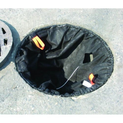 ENPAC Round Storm Sentinel Catch Basin Insert with Oil-Absorbing Packet, Adjustable, 22" to 25", Bag Style, Black, 4340-22-IB