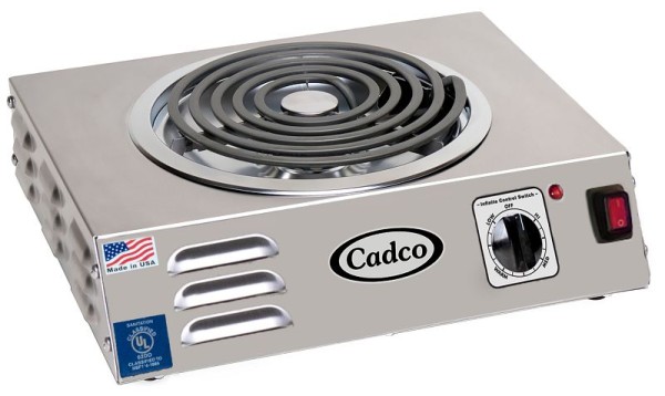 Cadco Hi-power Single Hot Plate, 8" Coiled Burner, 120V, CSR-3T