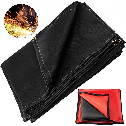 VEVOR Welding Blanket Fiberglass Blanket 6 X 10 ft Fire Retardant Blanket Black, HT6X10HS000000001V0