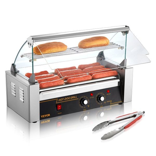 VEVOR Hot Dog Roller, 5 Rollers 12 Hot Dogs Capacity, GDSKCJG51000WXLEYV1