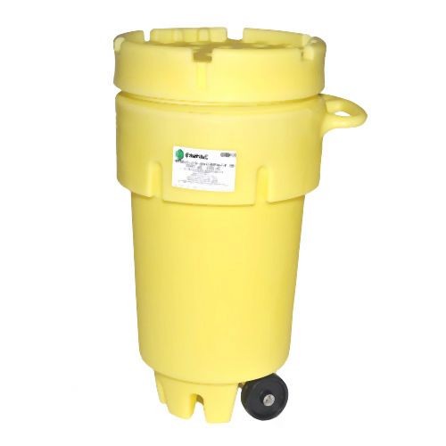 ENPAC 50 Gallon Wheeled Poly-Overpack Salvage Drum, Yellow, 1259-YE