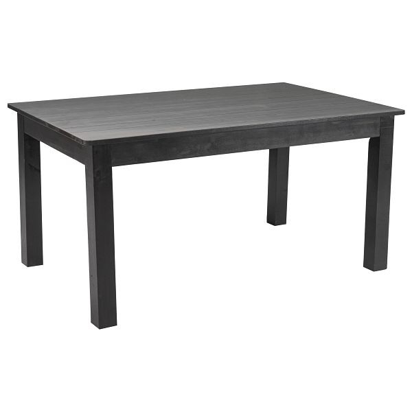 Flash Furniture HERCULES 60" x 38" Rectangular Black Wash Solid Pine Farm Dining Table, XA-F-60X38-BW-GG