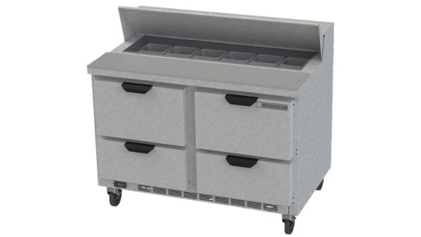 Beverage-Air Food Prep Table with Drawers, Exterior Dimensions: WxDxH: 48"W x 32"D x 45 1/4"H, SPED48HC-12-4