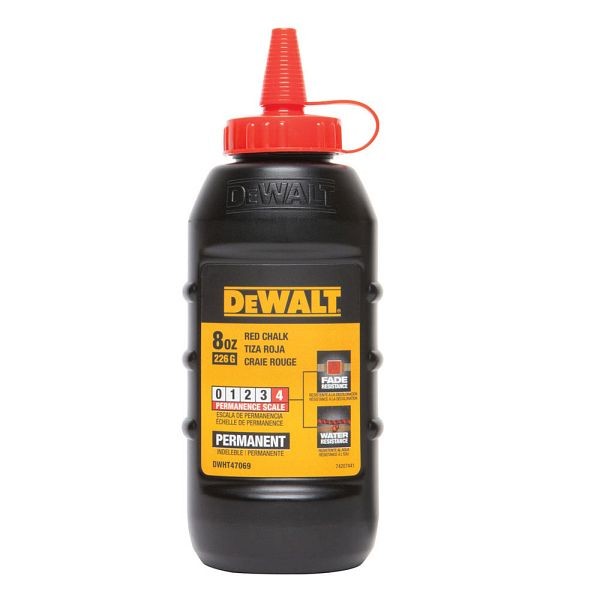 DeWalt 8 oz Chalk- Red Permanent, DWHT47069L