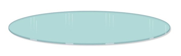 Econoco 30" Diameter Glass Shelf Topper for Round Racks, Quantity: 2, 30DGLI