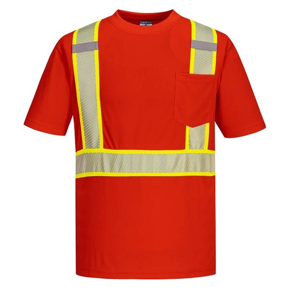 Portwest Iona Plus Short Sleeve T-Shirt, Red, 4XL, S396RER4XL