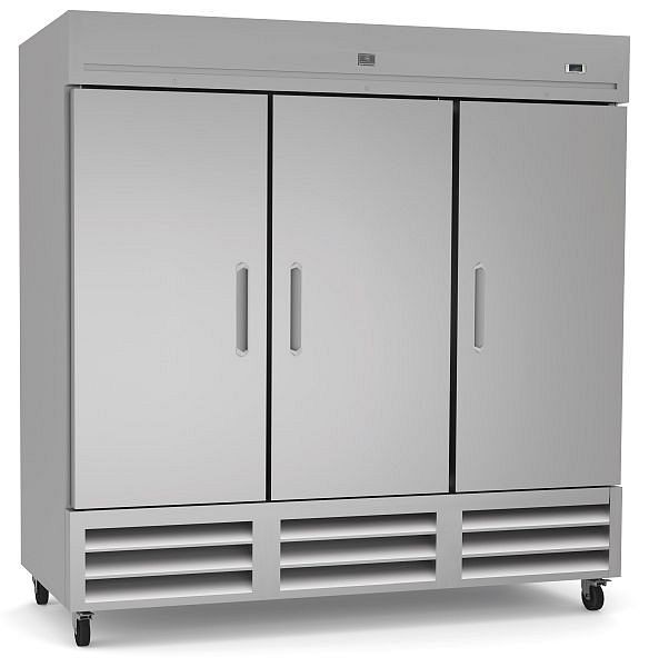 Kelvinator Commercial 3-door reach-in refrigerator, stainless steel, 72 cubic feet, R290 refrigerant gas, +33/+41°F, 738243