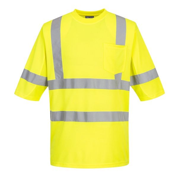 Portwest Mesh Panel Class 3 T-Shirt, Yellow, 4XL, S397YER4XL