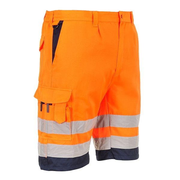 Portwest Hi-Vis Polycotton Shorts, Orange/Navy, L, E043ONRL