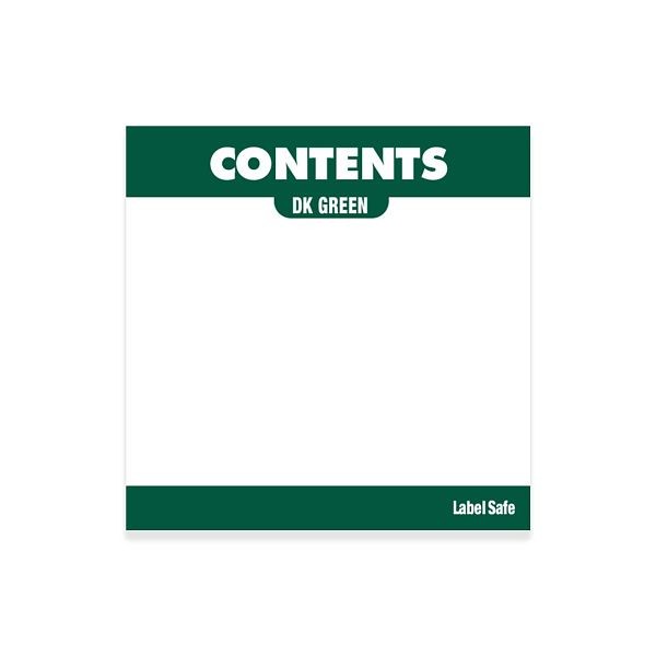 OilSafeSystem Adhesive Contents Labels 3.25"x3.25", Dark Green, 282303