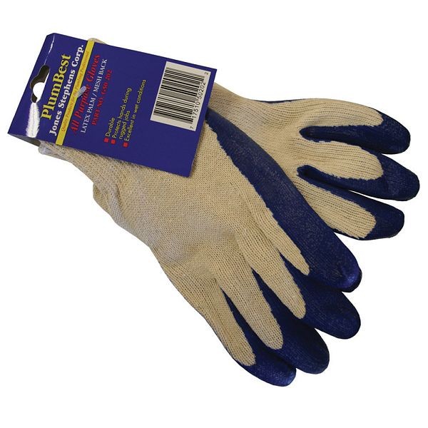 Jones Stephens All Purpose Latex Palm/Mesh Back Work Gloves, 12 Pairs, G50202