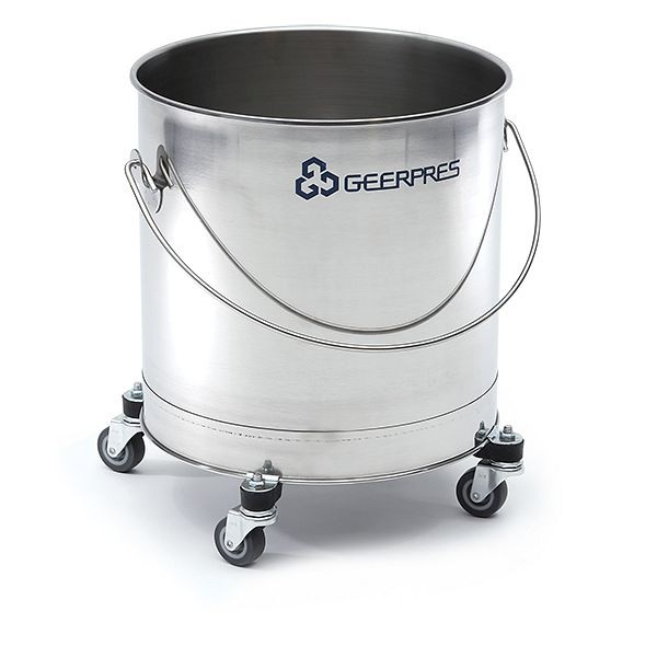 Geerpres Stainless Steel Round Buckets, 2" Casters, 2221