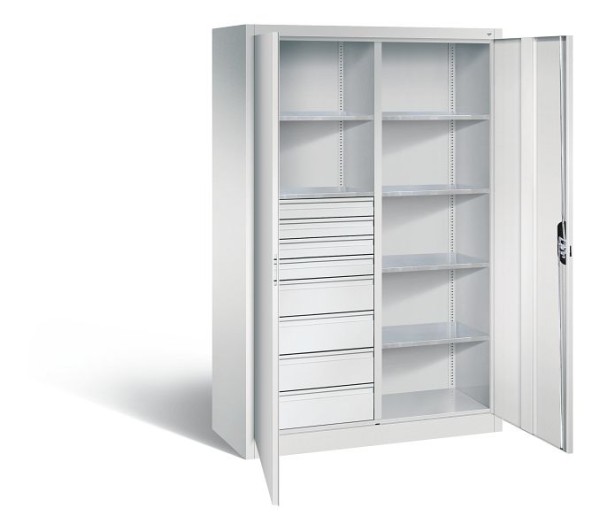 CP Furniture Hinged door cabinet, 2 doors, 4 small and 4 large drawers, Width 1200 mm, 8931-305