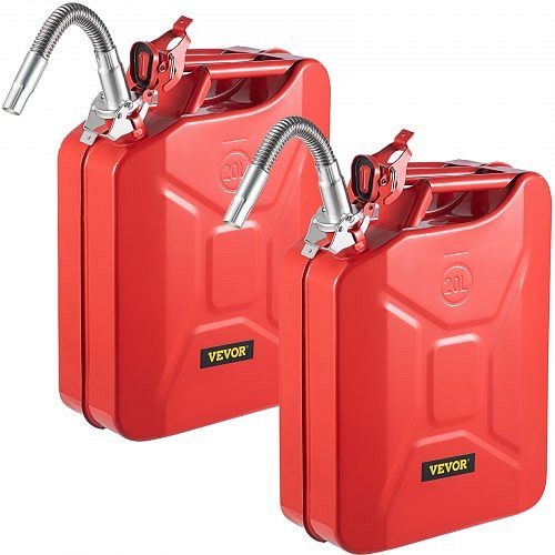 VEVOR Jerry Can 5.3 Gal / 20L Jerry Fuel Can with Flexible Spout 2 Pieces Red, JBYTLBDDWC3L5ZRTGV0