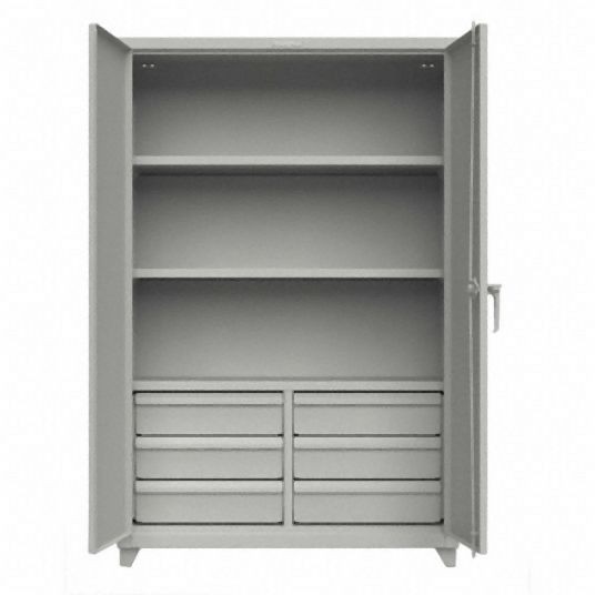 Strong Hold Heavy Duty Storage Cabinet, Grey, 75 in H X 60 in W X 24 in D, Assembled, 46-243-6/5DB-L