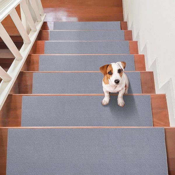 VEVOR Stair Treads, Stairs Carpet Non Slip 8" x 30", Gray, LTFHDCSTPR308KZ04V0