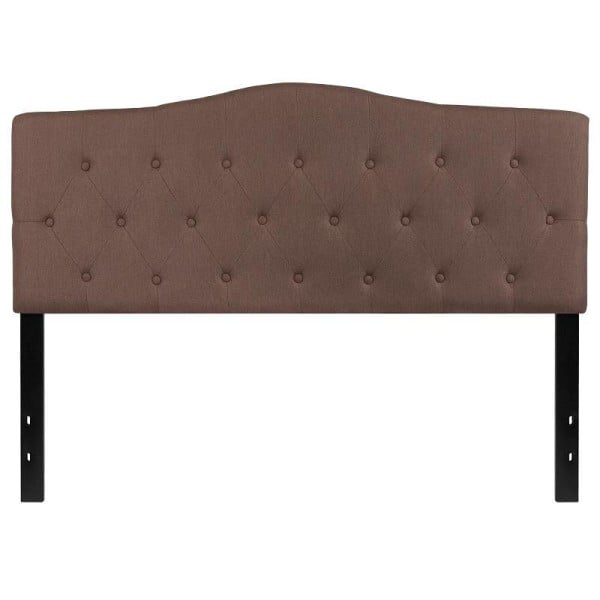 Flash Furniture Cambridge Tufted Upholstered Queen Size Headboard in Camel Fabric, HG-HB1708-Q-C-GG