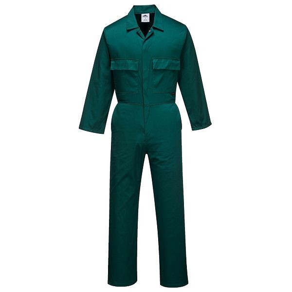 Portwest Euro Work Polycotton Coverall, Bottle Green, L, S999BGRL