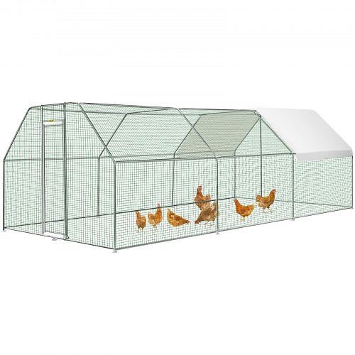 VEVOR Large Metal Chicken Coop Hen Run House Flat Walk-in Cage 19.3x9.8x6.5 ft., HWJ9.218.56.5E0CJV0