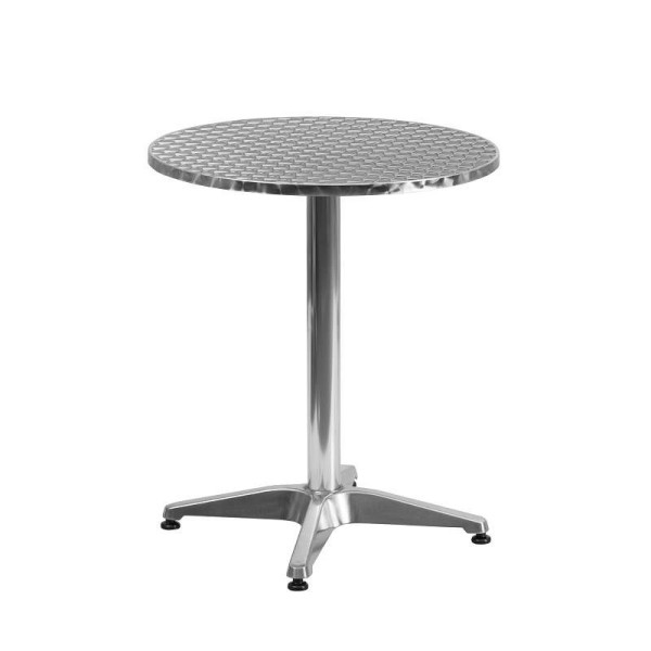 Flash Furniture Mellie 23.5'' Round Aluminum Indoor-Outdoor Table with Base, TLH-052-1-GG