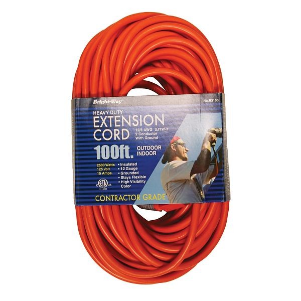 Jones Stephens 12/3 100 ft. Orange Extension Cord, E25007