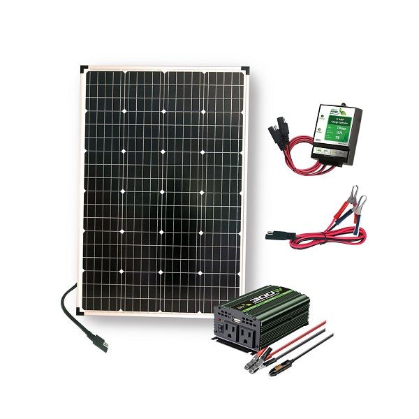 Nature Power 110 Watt Complete Solar Power Kit: 1 x 110W Solar Panel, 300W Power Inverter, 11Amp CC, 53110